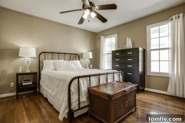 Master bathroom with garden tub and wood vanity