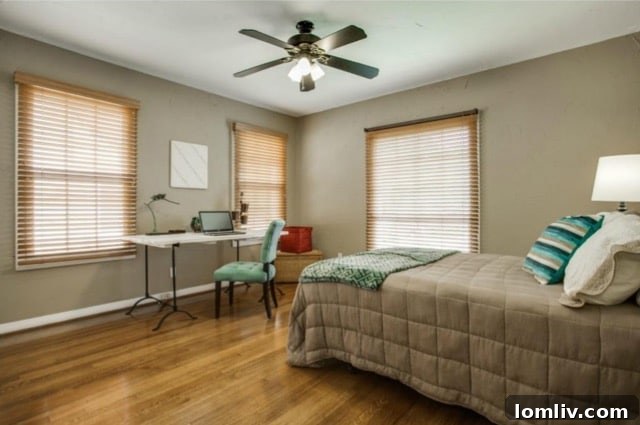 Bright second bedroom ideal for home office