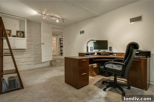 Versatile third bedroom currently used as an office