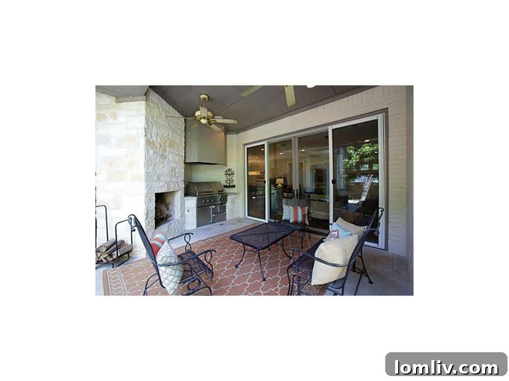 Spacious outdoor patio and entertainment area