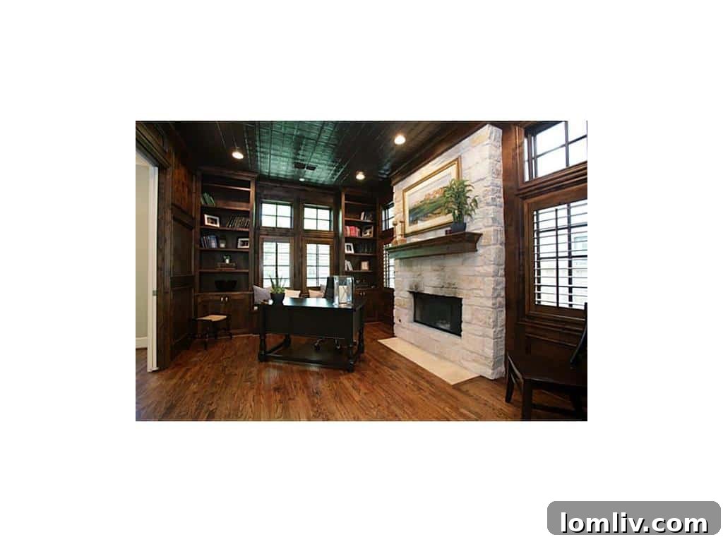 Home office or study area in Kayla Watts' luxury home