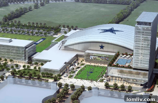Exterior view of The Star in Frisco, Dallas Cowboys Headquarters, a major mixed-use development