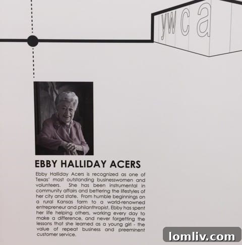 Inspirational quote featuring Ebby Halliday on the wall at Ebby's Place