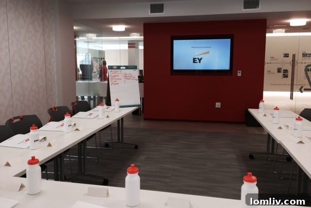 Modern training room designed for workshops and skill development at Ebby's Place