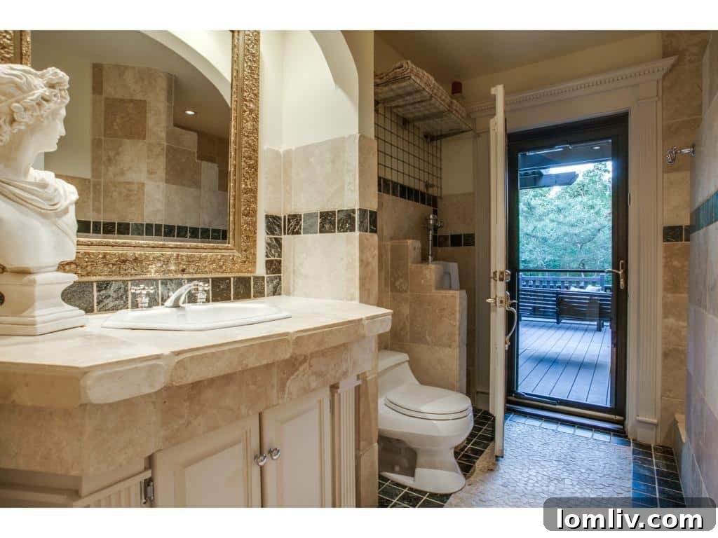 Convenient pool bathroom for outdoor guests