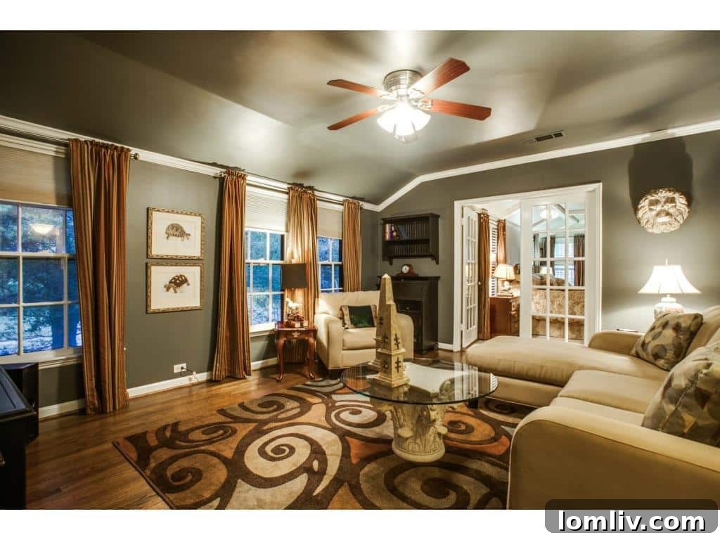 Cozy study or den adjacent to the master suite