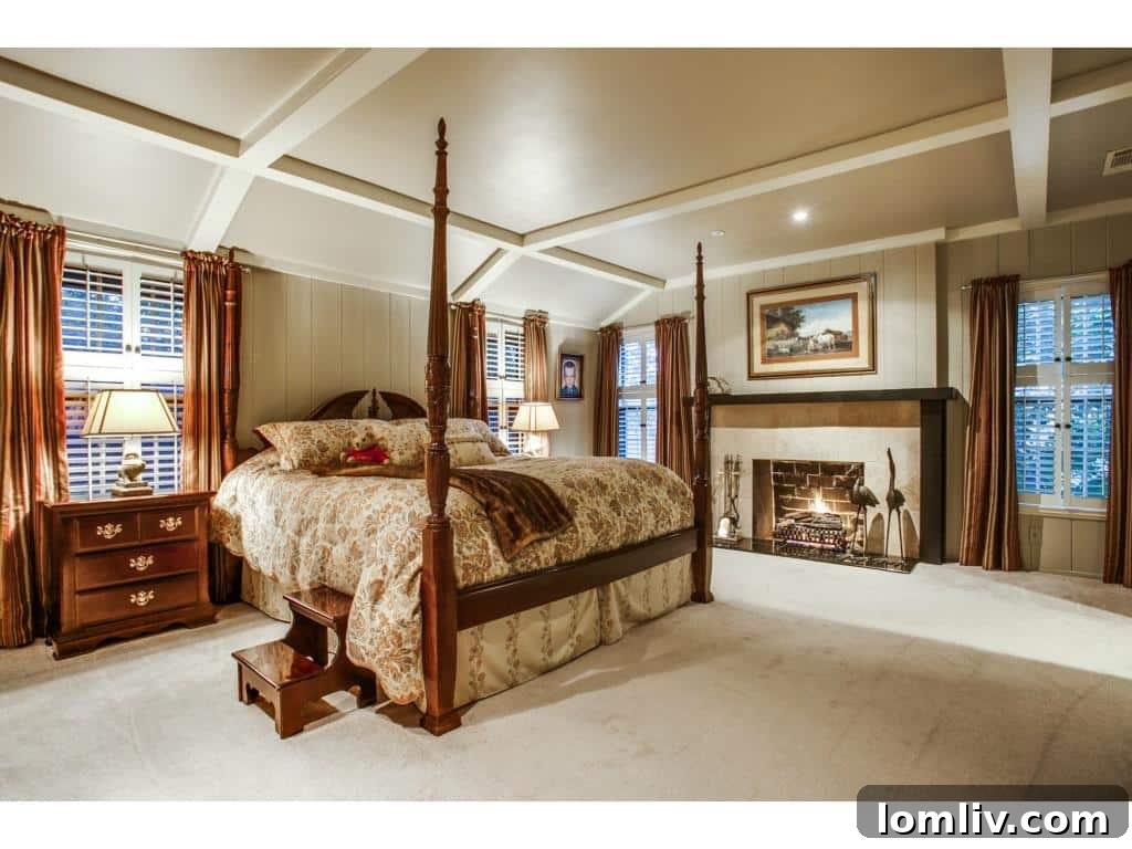 Grand master bedroom with ample space and natural light