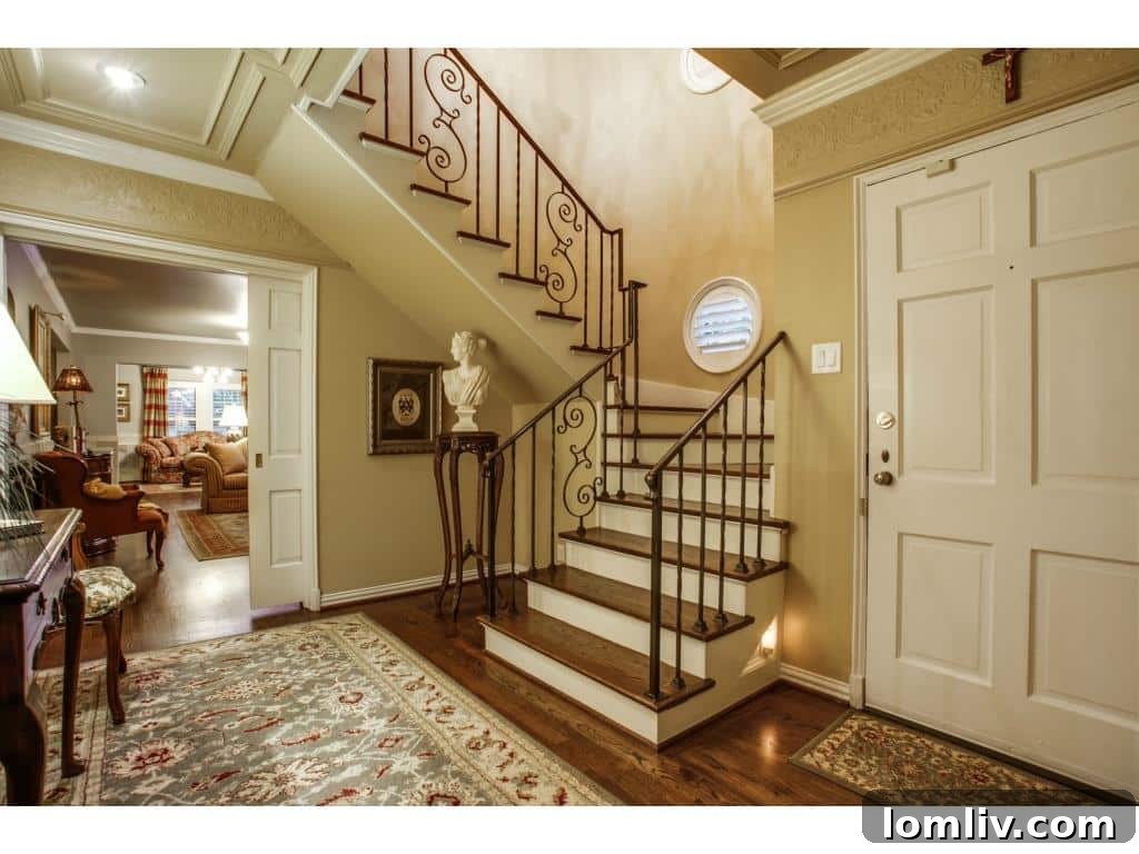 Elegant foyer of the Oak Cliff luxury home