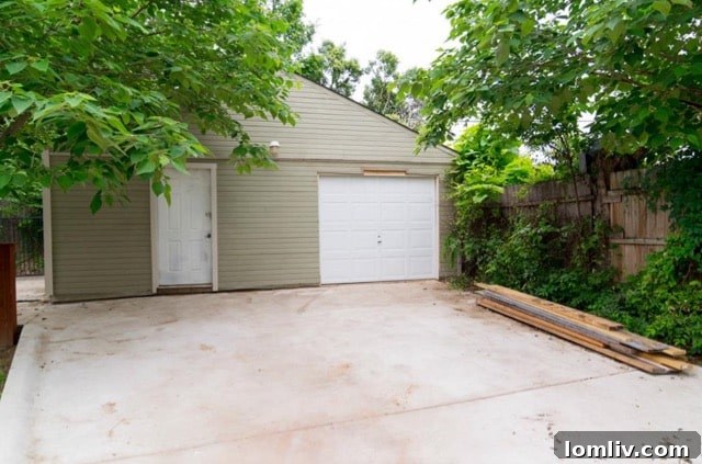 One-car garage with storage
