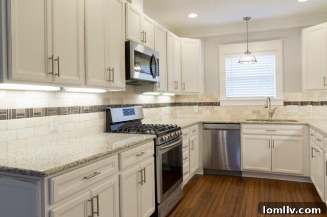 Modern kitchen with terrazzo backsplash