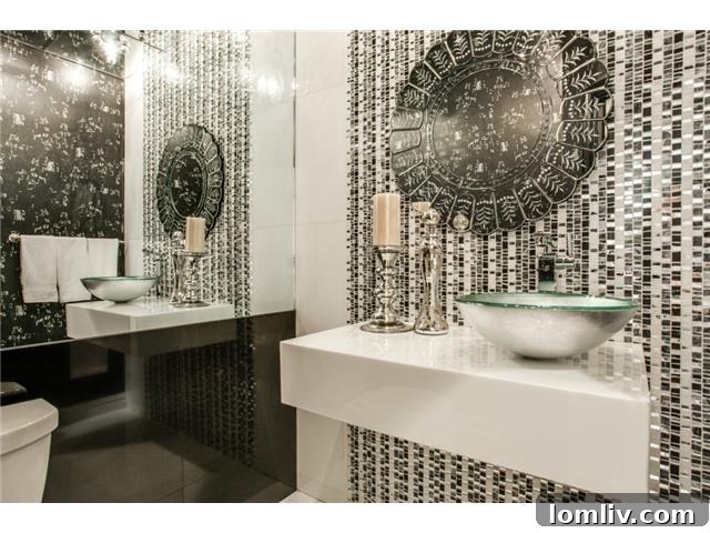 Luxurious Powder Room with Unique Fixtures