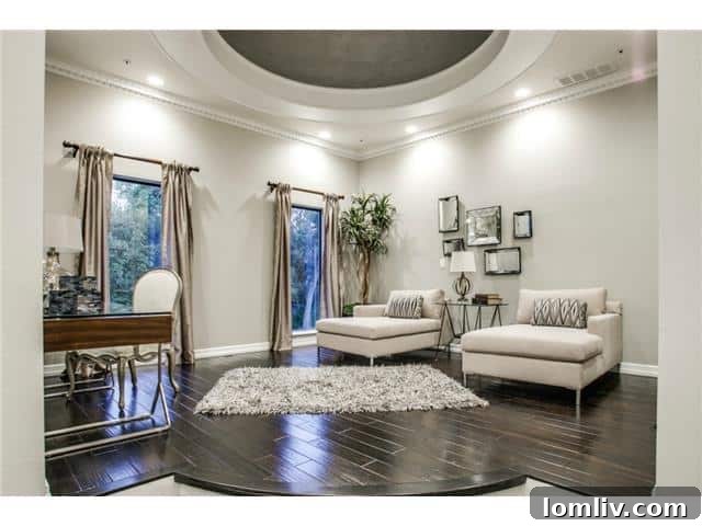 Elegant Master Sitting Area with Custom Furnishings