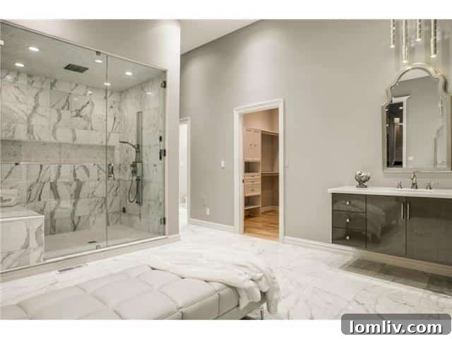 Grand Marble Steam Shower in Dallas Luxury Master Bath