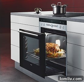 Siemens iQ500 oven with a peculiar vertical drawer-like door design.