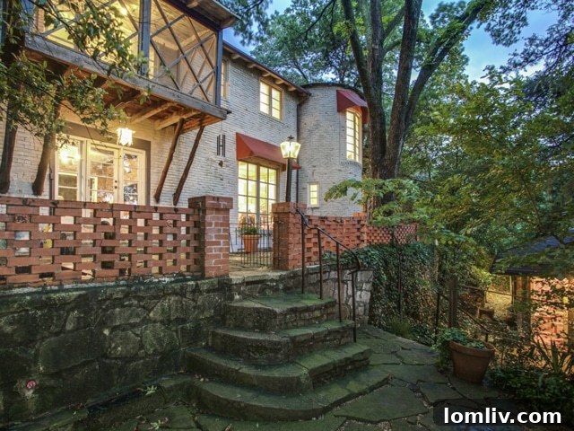 Rear Exterior Steps Leading to Lush Garden