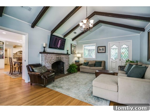 6426 Meadow Living Room with Exposed Beams