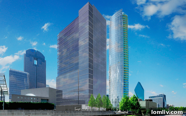 Rendering of the proposed Lincoln Property high-rise tower next to Museum Tower