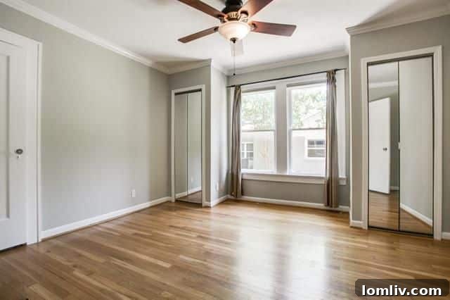 Well-maintained bedroom with ample closet space