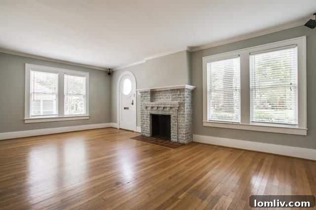 View of living room from dining area