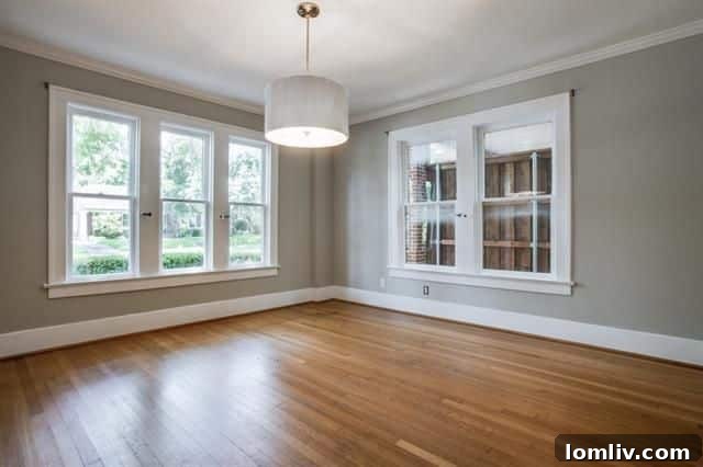 Refinished hardwood floors in a Dallas Tudor home