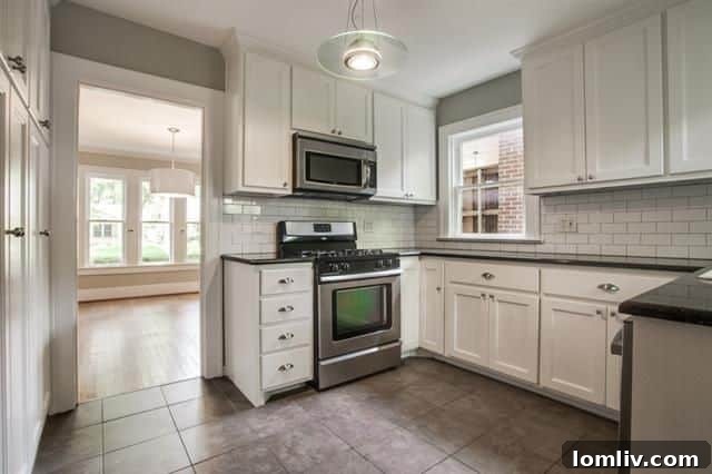 Renovated kitchen with stainless steel appliances
