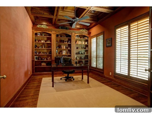 Spacious Study with Custom Cabinetry