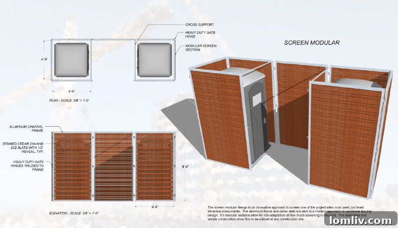 Brian Paletz's award-winning two-stall porta potty screen design for Highland Park