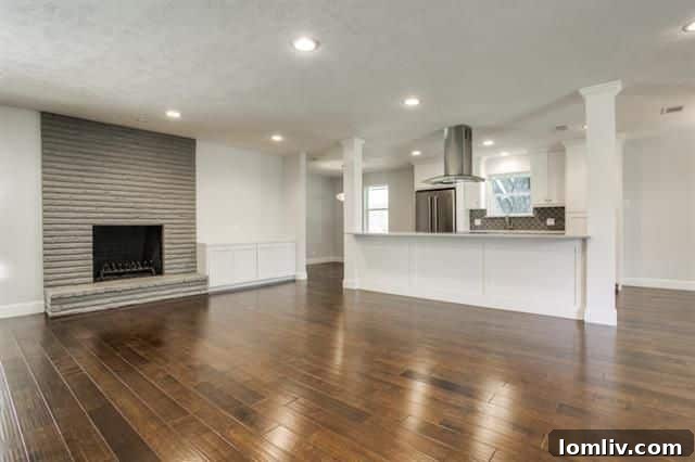 Modern Interior with High Ceilings and Recessed Lighting