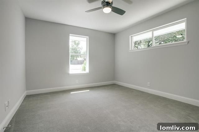 Master Bedroom with Contemporary Ceiling Fan