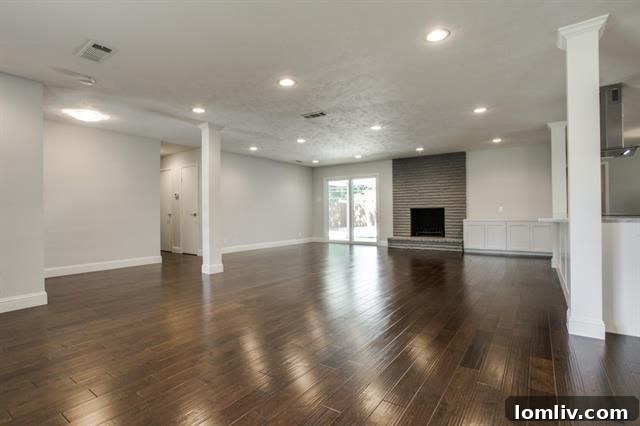 Expansive Open Concept Kitchen and Living Area