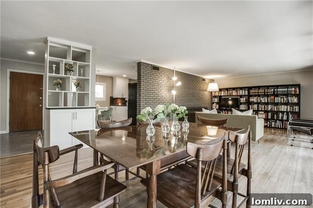 Dining area with large windows