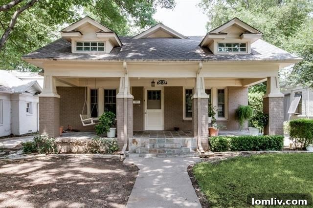 Exterior view of 5739 Morningside Avenue, a classic Arts and Crafts home in Dallas