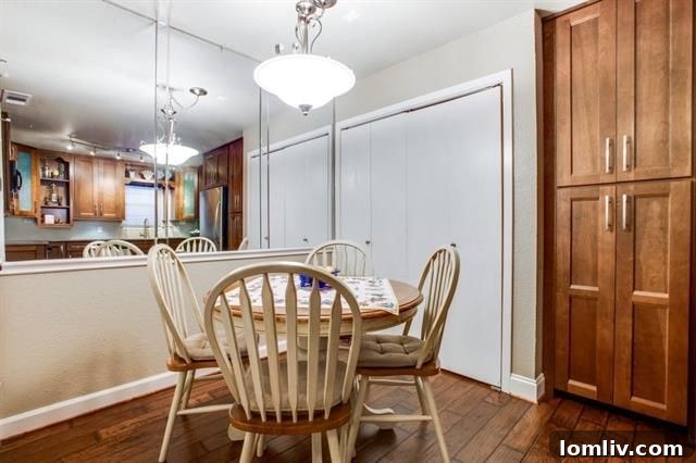 View of the hardwood floors and open plan layout