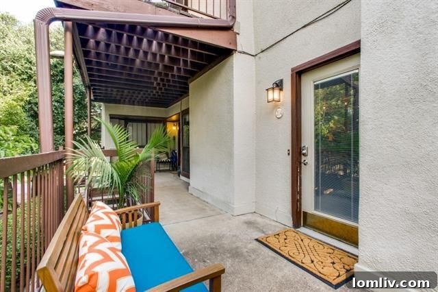 Secluded balcony offering a peaceful outdoor retreat