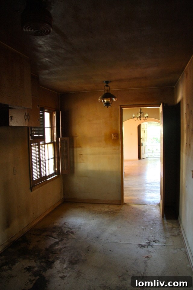 Kitchen walls with heavy tobacco tar coating at 1231 Walter Drive