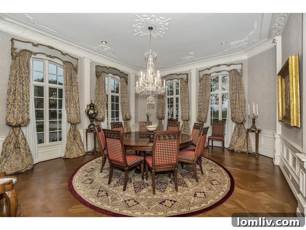 Stylish Powder Room with Unique Fixtures and Designer Wallpaper