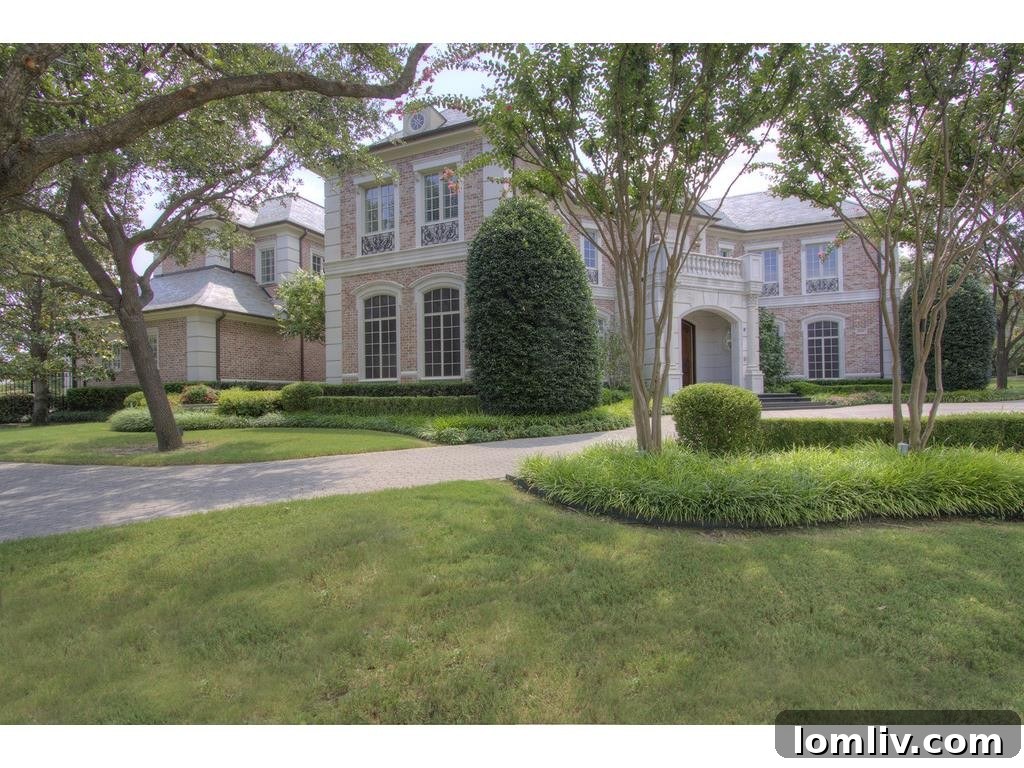 Rear Exterior View of the Las Colinas Luxury Home Overlooking Golf Course