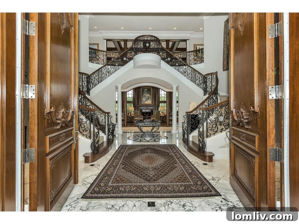 Magnificent Grand Foyer with Domed Ceiling and Split Staircase