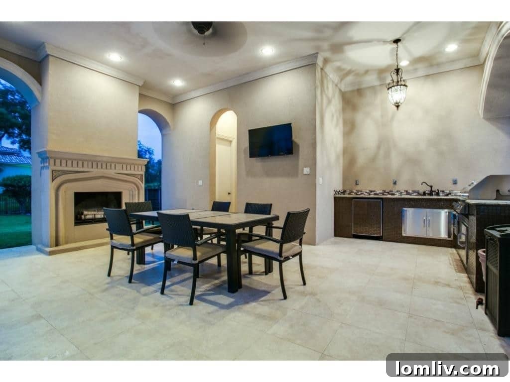 Another perspective of the lavish outdoor room, perfect for entertaining guests.