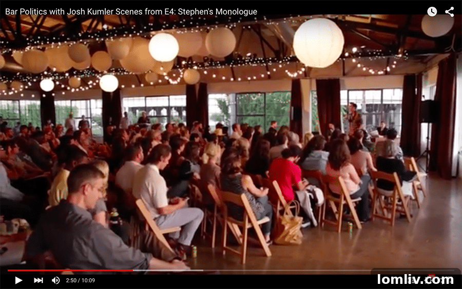 Stephen Gardner delivers a powerful monologue on homelessness at Bar Politics