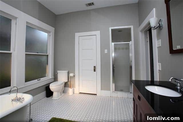Double Vanities and Retro Tile in Master Bath