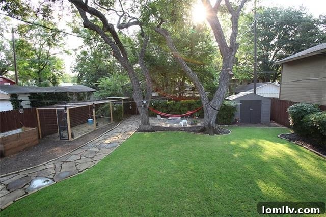 Peaceful Backyard Setting in Dallas Craftsman Home