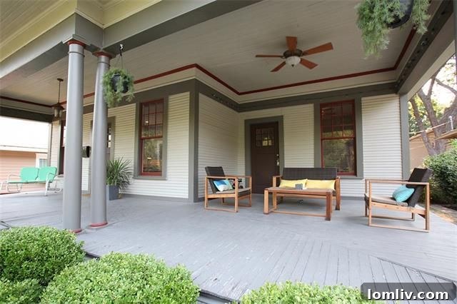 Charming Front Porch of Dallas Historic Home