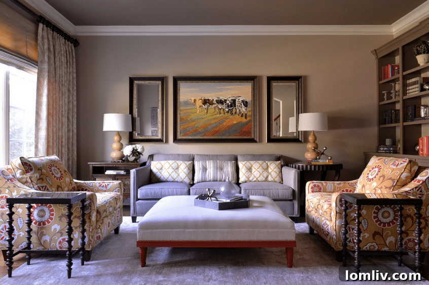 Highland Park Library with custom bookshelves and wallpaper