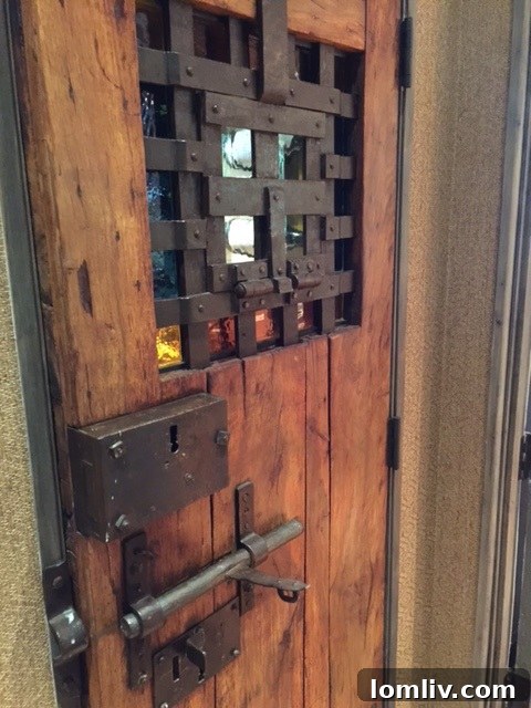The elegant wine room with antique French door