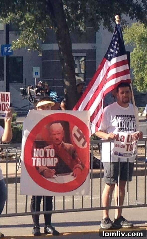 A protest sign clearly stating 'No to Trump,' representing public dissent and critical views of his candidacy.