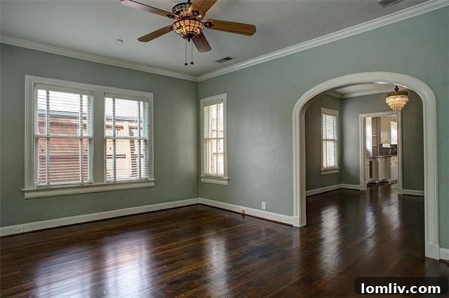 Detailed shot of the vintage chandelier and living room decor at 510 Cordova Street