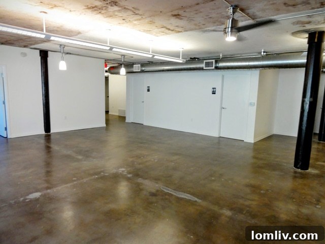 Vast open living area in Suite 250, offering flexibility for both residential and commercial use