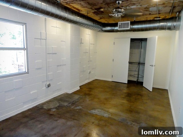 Spacious and well-lit office or bedroom in Suite 250, designed for productivity and comfort