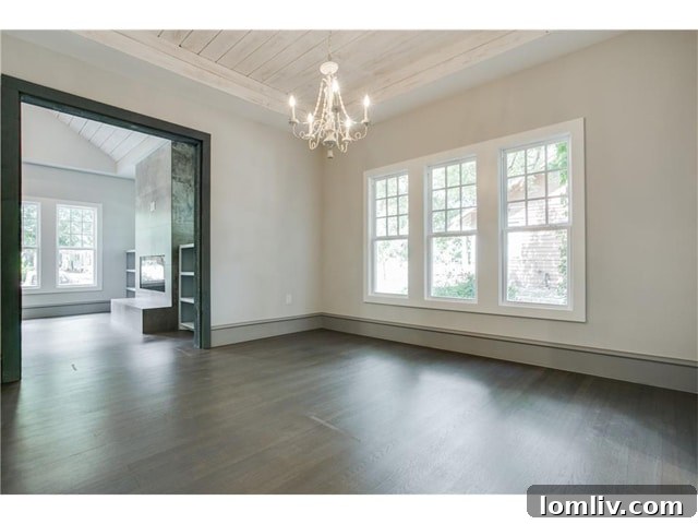 Elegant Dining Room with Contemporary Chandelier